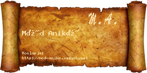 Mód Anikó névjegykártya
