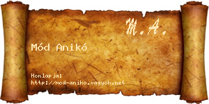 Mód Anikó névjegykártya